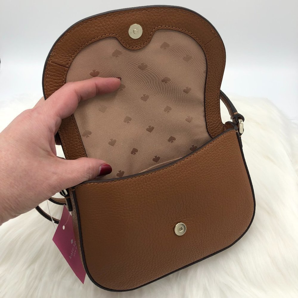 !!**SOLD**!! NWT Kate Spade Leila Mini Flap Crossbody  - Warm Gingerbread - Picture 6 of 9